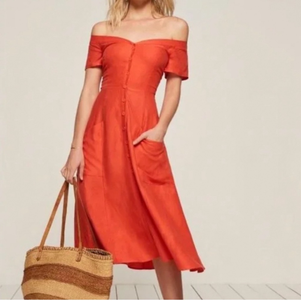 Reformation Linen Mariposa Dress Size 2